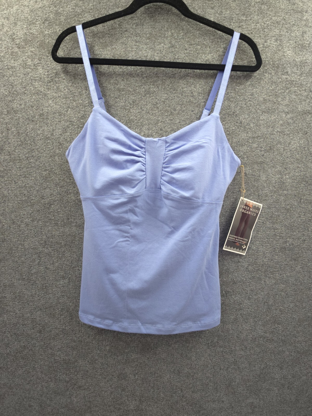 Inner Waves Organics Activewear Top Womens Small Adjustable Padded Lined Blue