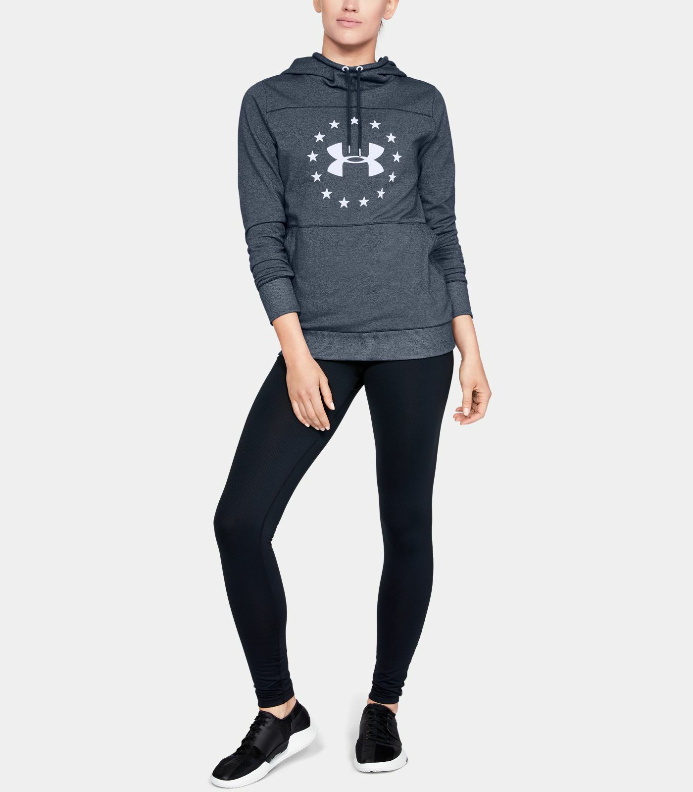 Under Armour UA FREEDOM MICROTHREAD HOODY Logo Sweat shirt Hooded Women sz M nwt