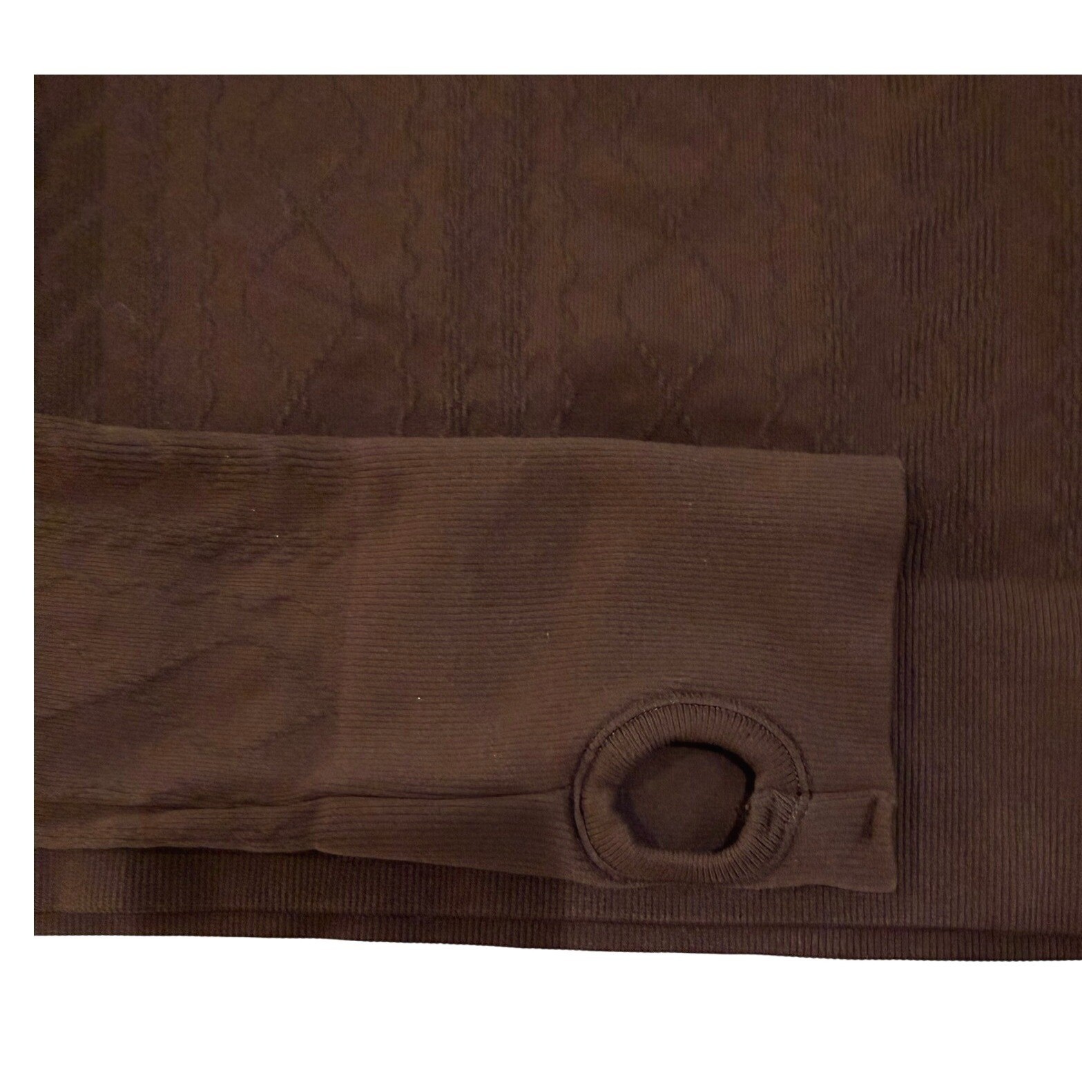 JoyLab Brown Seamless Cable Knit Long Sleeve Crop Top Workout Shirt Womens Large