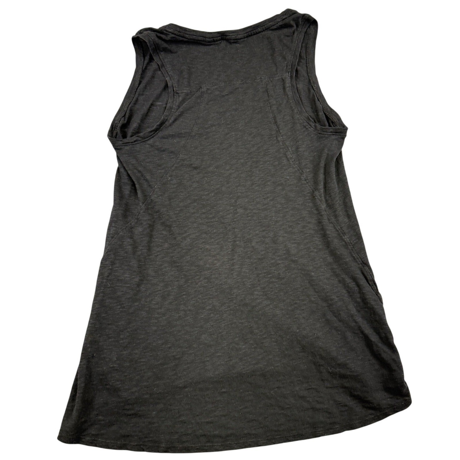 Athleta Womens Black Racerback Tank Top Scoop Neck Slub Knit Size S Activewear