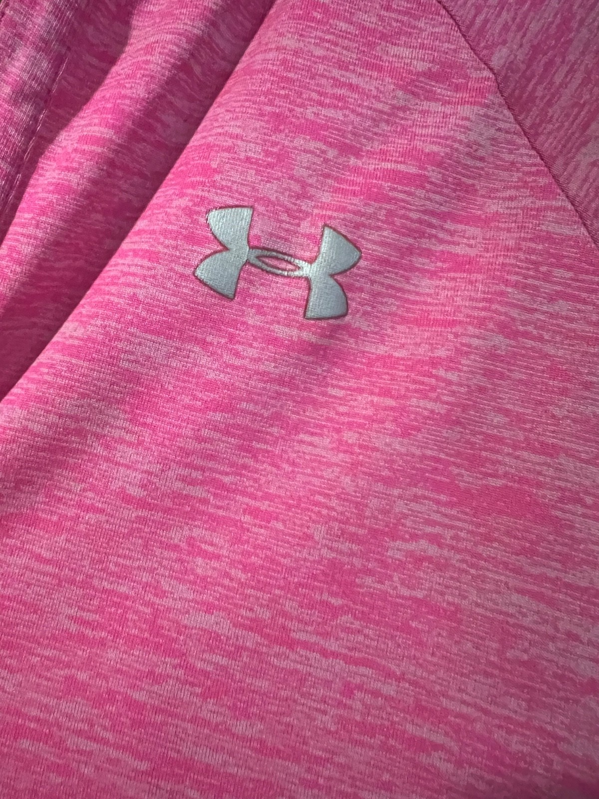 Womens Under Armour Pullover Large Pink Long Sleeve Hooded Loose Fit Shirt
