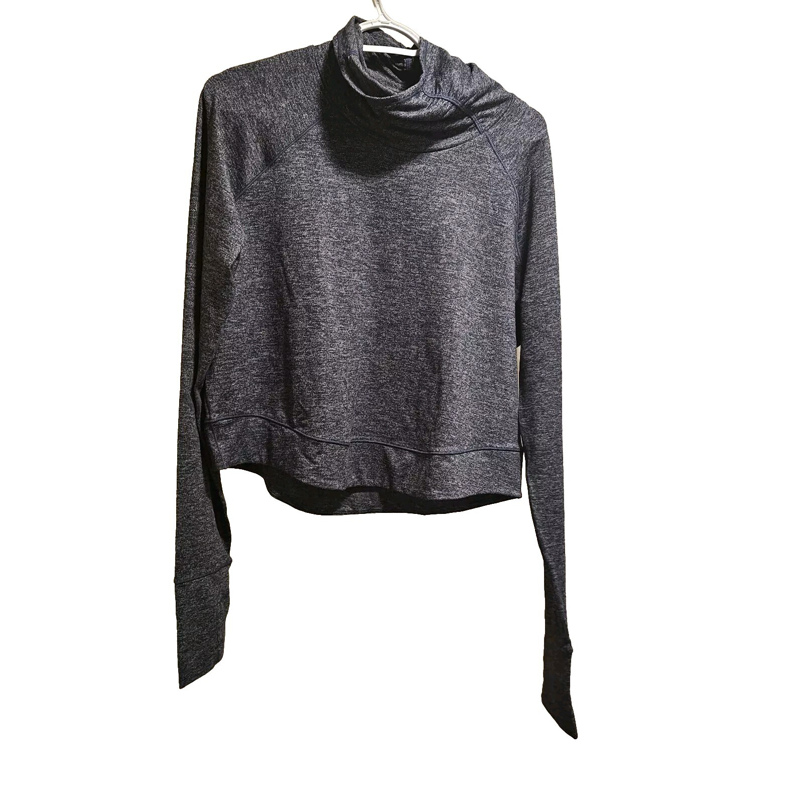 Prana Funnel Neck Herringbone Nautical Knit Sleeve Crop Top Sz Xl Activewear Nwt