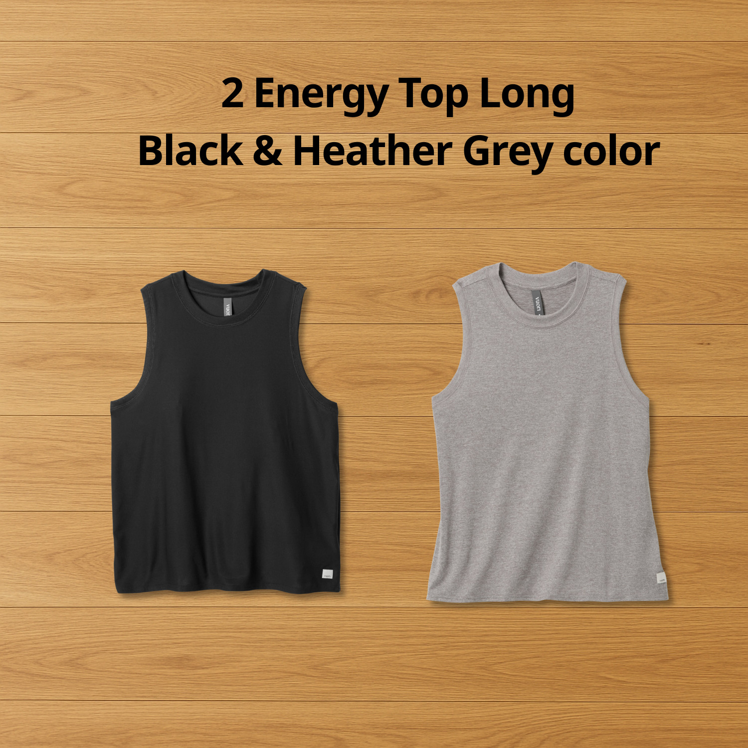 NWT – Vuori Women’s Energy Top Long – Black & Heather Grey color – New – Sale