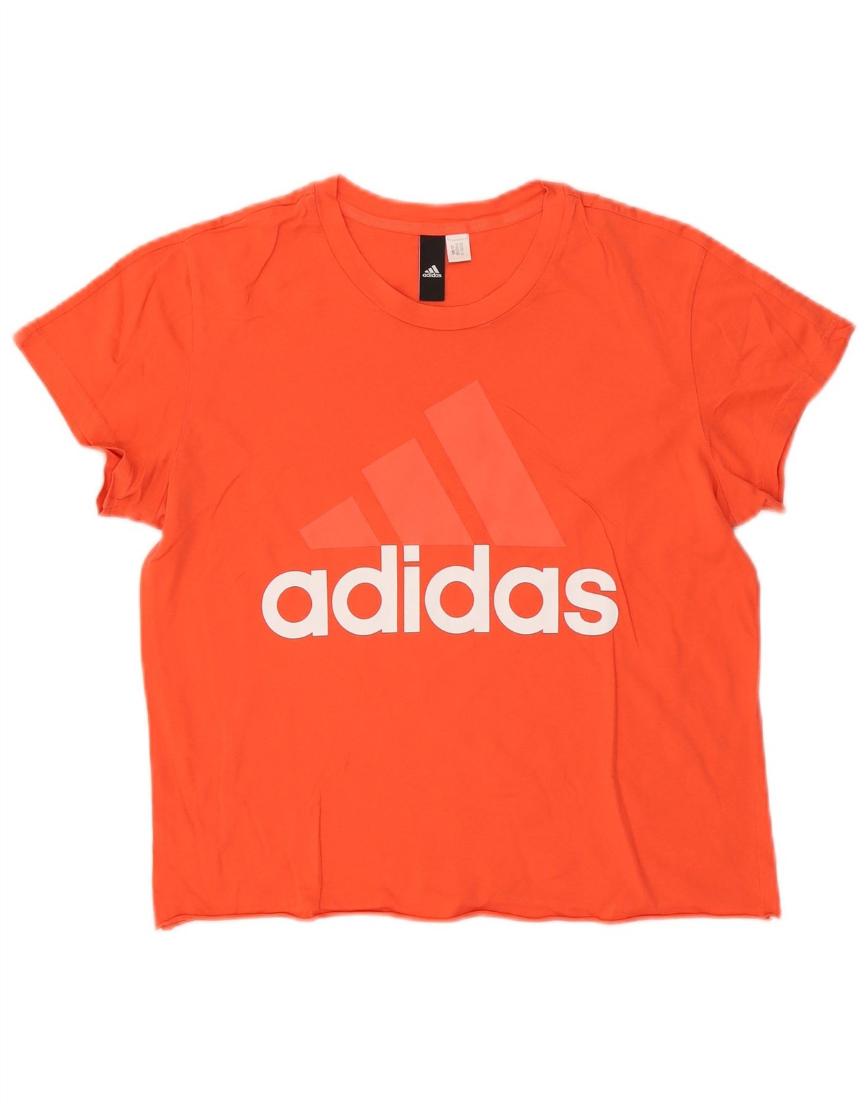 Adidas Womens Crop Graphic T-Shirt Top UK 12 Medium Orange AW02