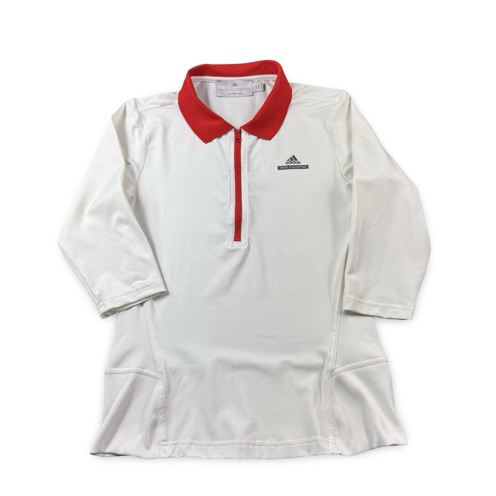 Adidas Stella McCartney Barricade 3/4 Sleeve Quarter Zip Tennis Polo Womens Sz S