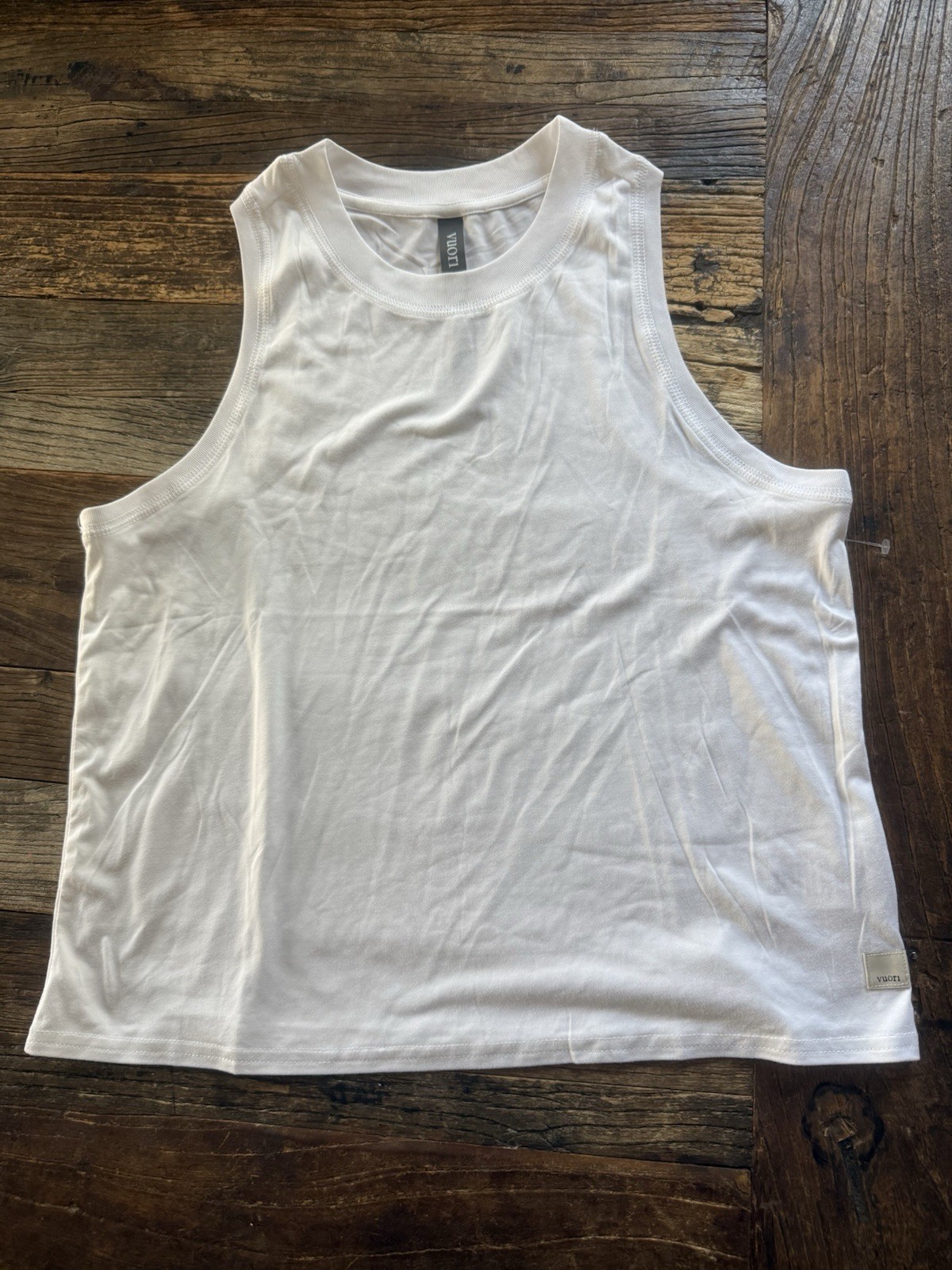 VUORI Energy Top Long High Neck Crew Tank Relaxed Lightweight Size Small White
