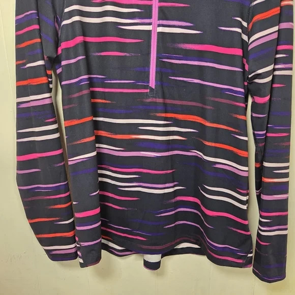 Columbia Womens Trail Crush Halfzip Pullover Sz M Omni-wick Black Purple Pink