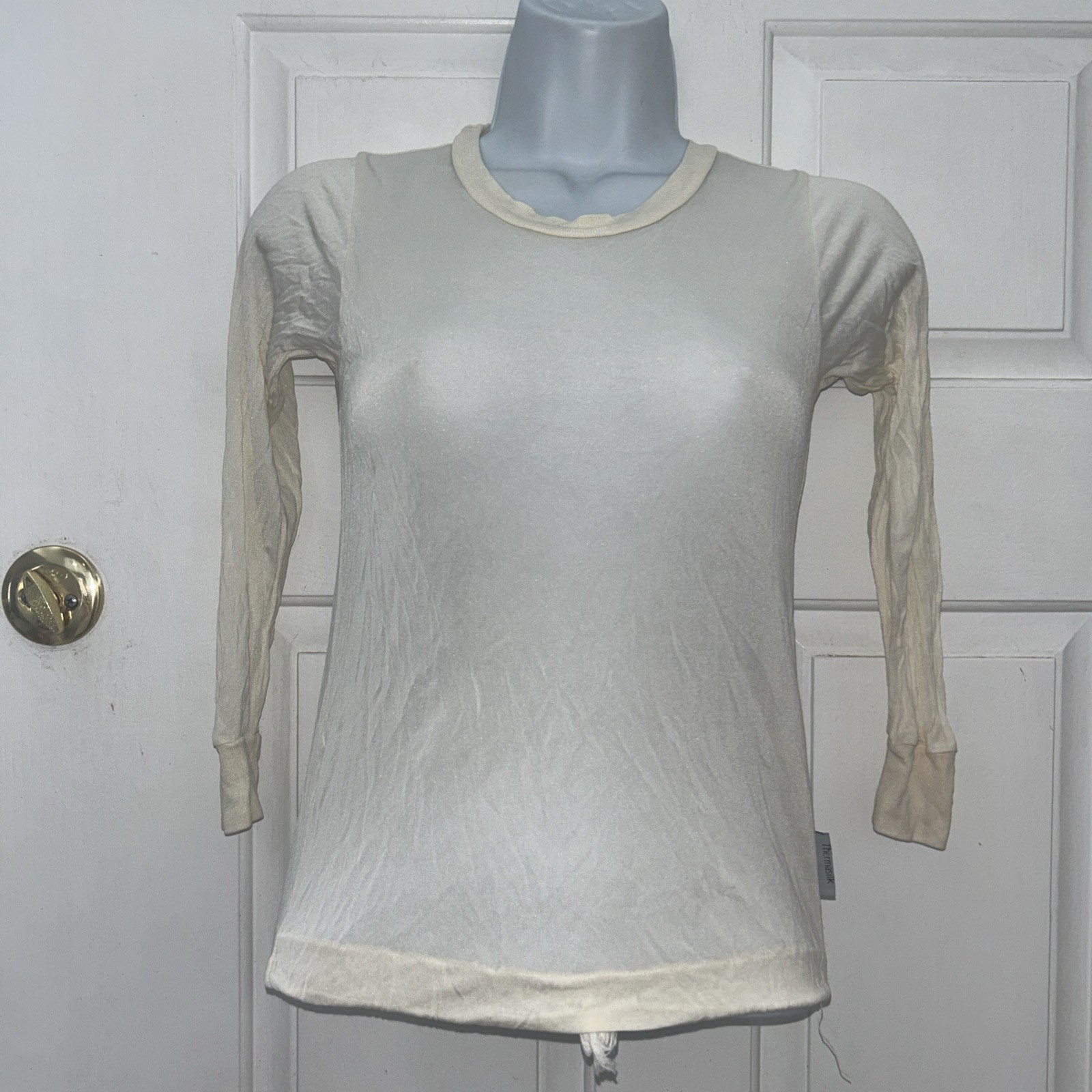 VTG Terramar Thermasilk Baselayer Top Womens M Off White Thermal Filament Silk