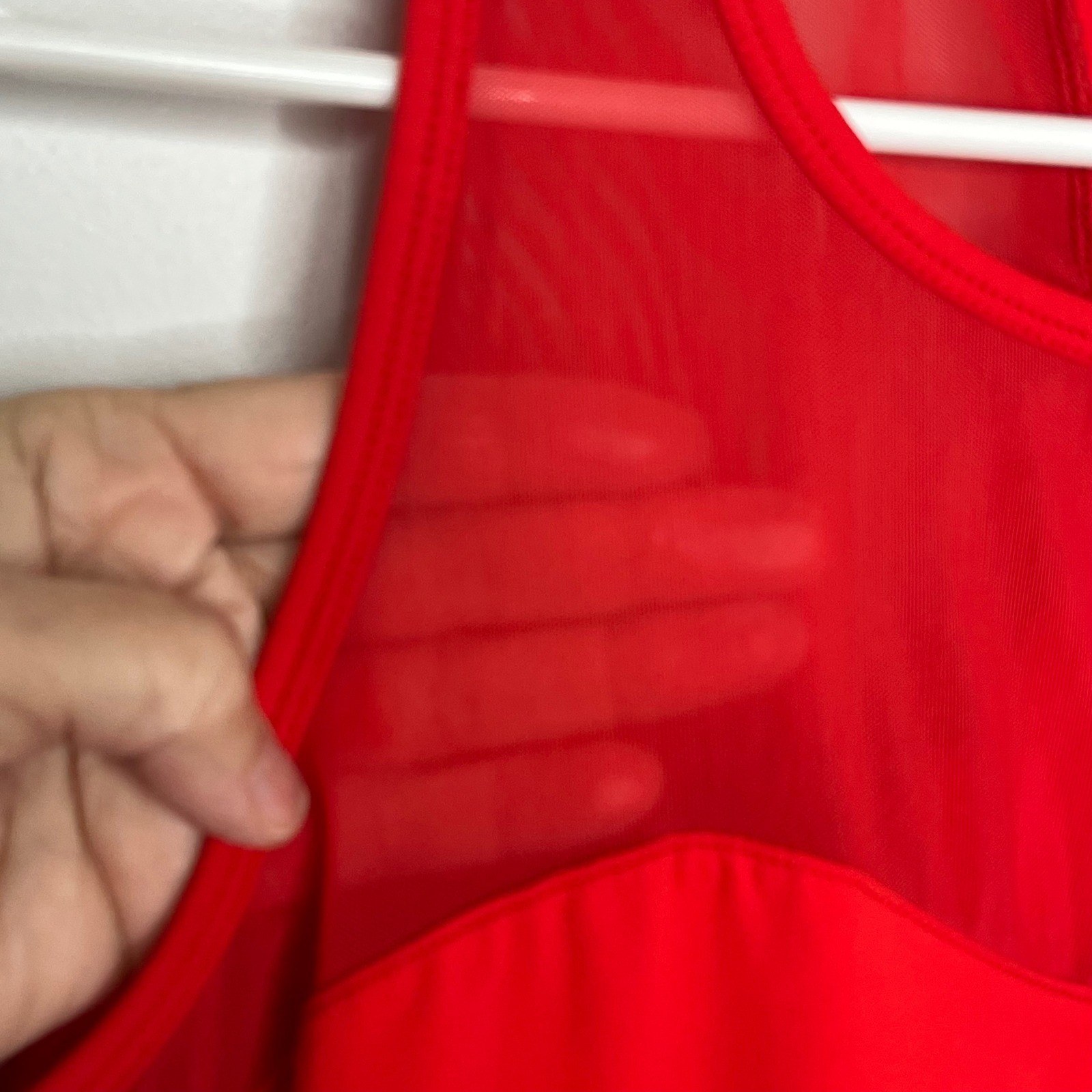 Fabletics Helena Tank Red Mesh Racerback Workout Top Small