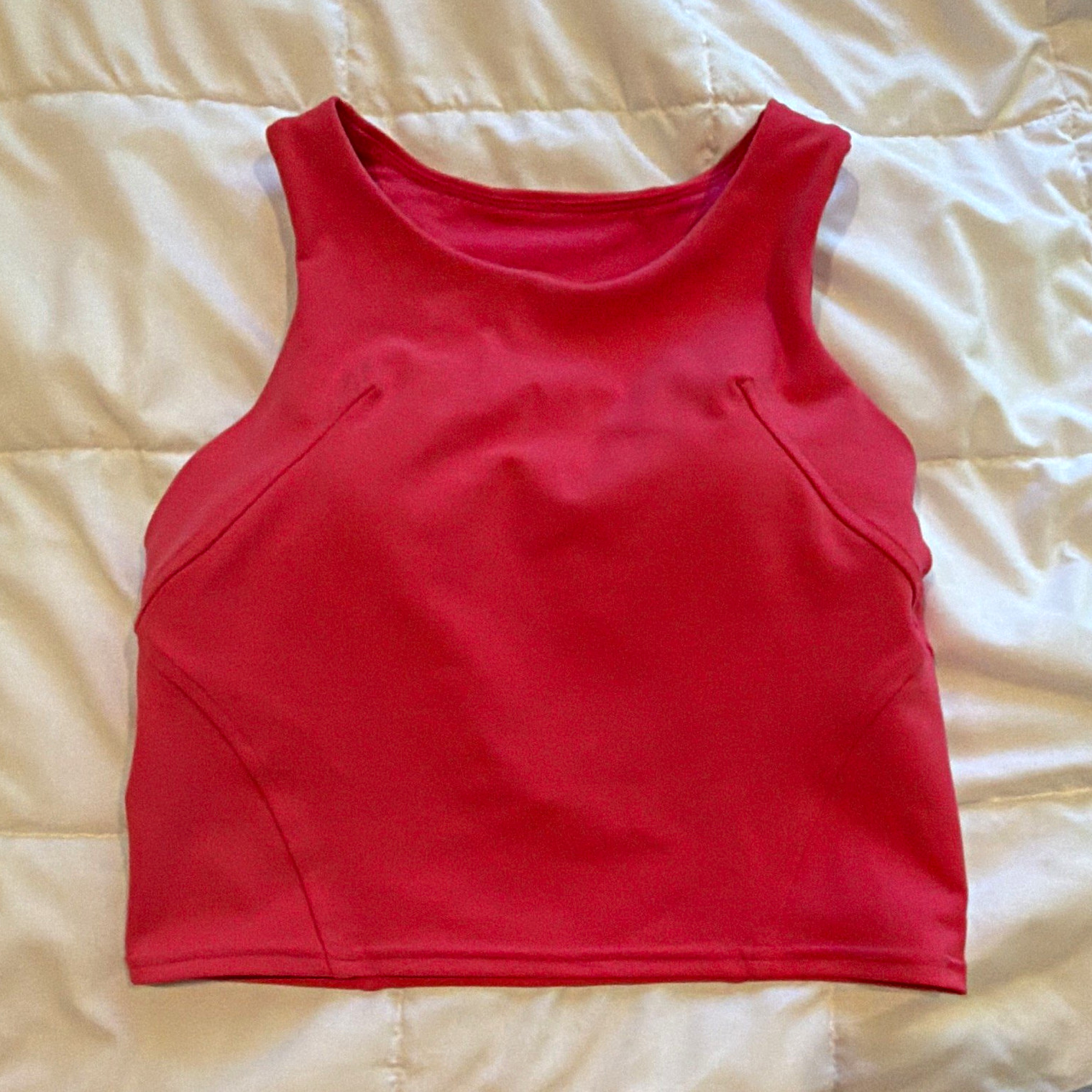Lululemon Pink Wunder Train Cropped Racerback Tank Built-In Bra Women’s 6