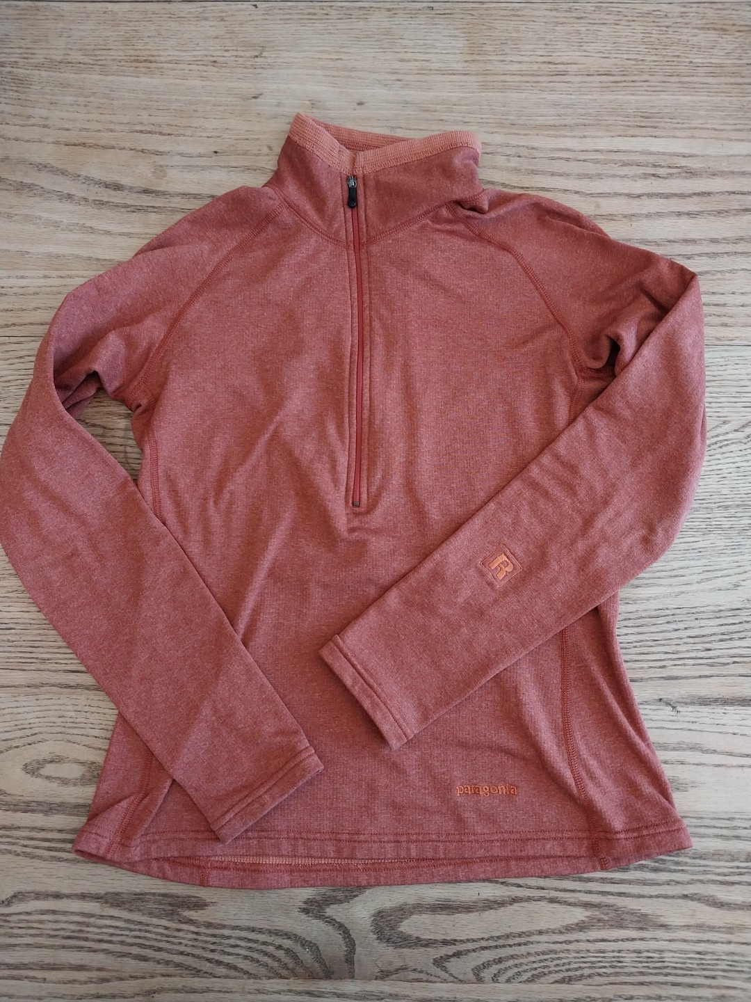 Vtg Patagonia R1 Regulator Polartec Orange Thermal Half Zip Womens XS Made USA