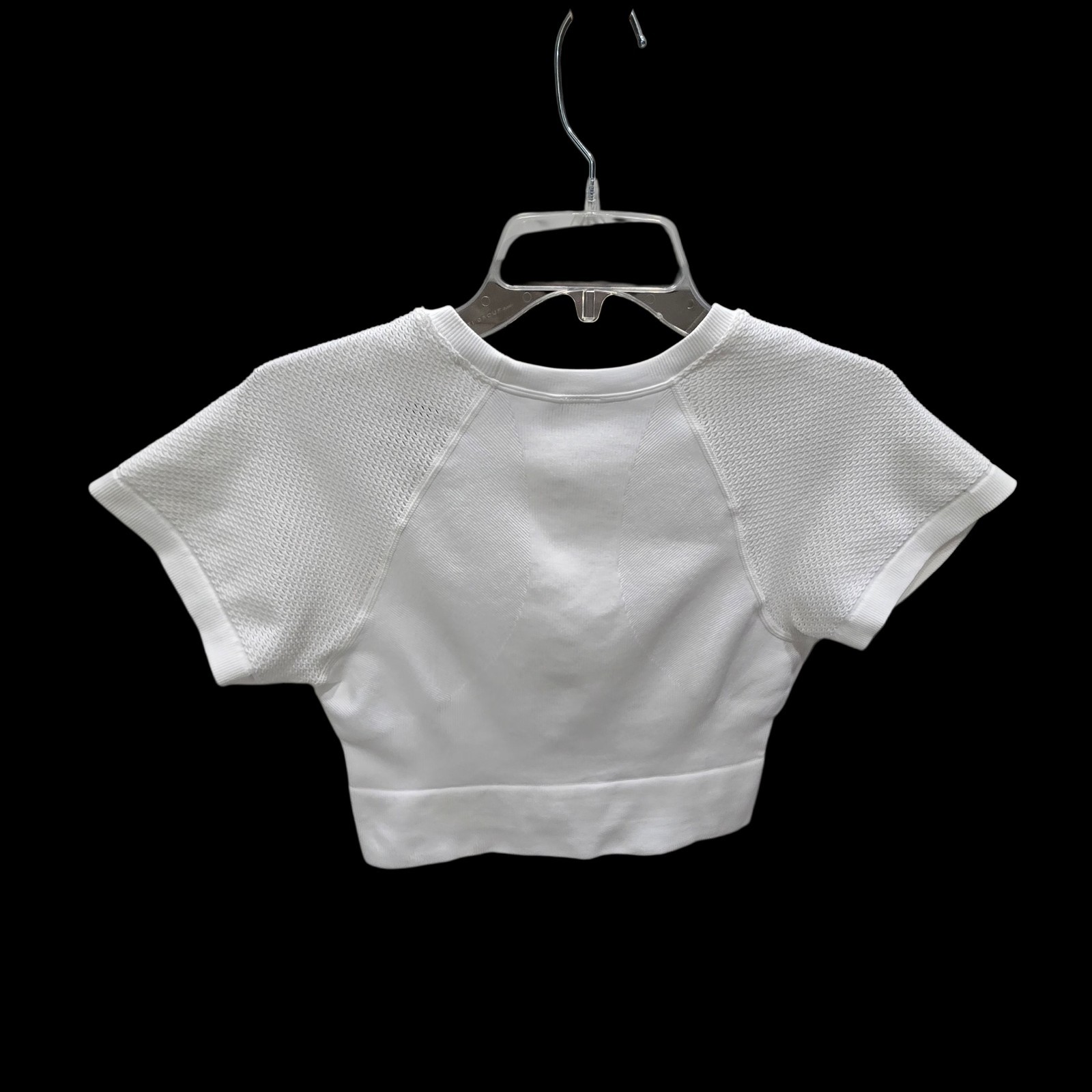 JoyLab White Seamless Cropped Workout Top Large Mesh Sleeve Athleisure NWT