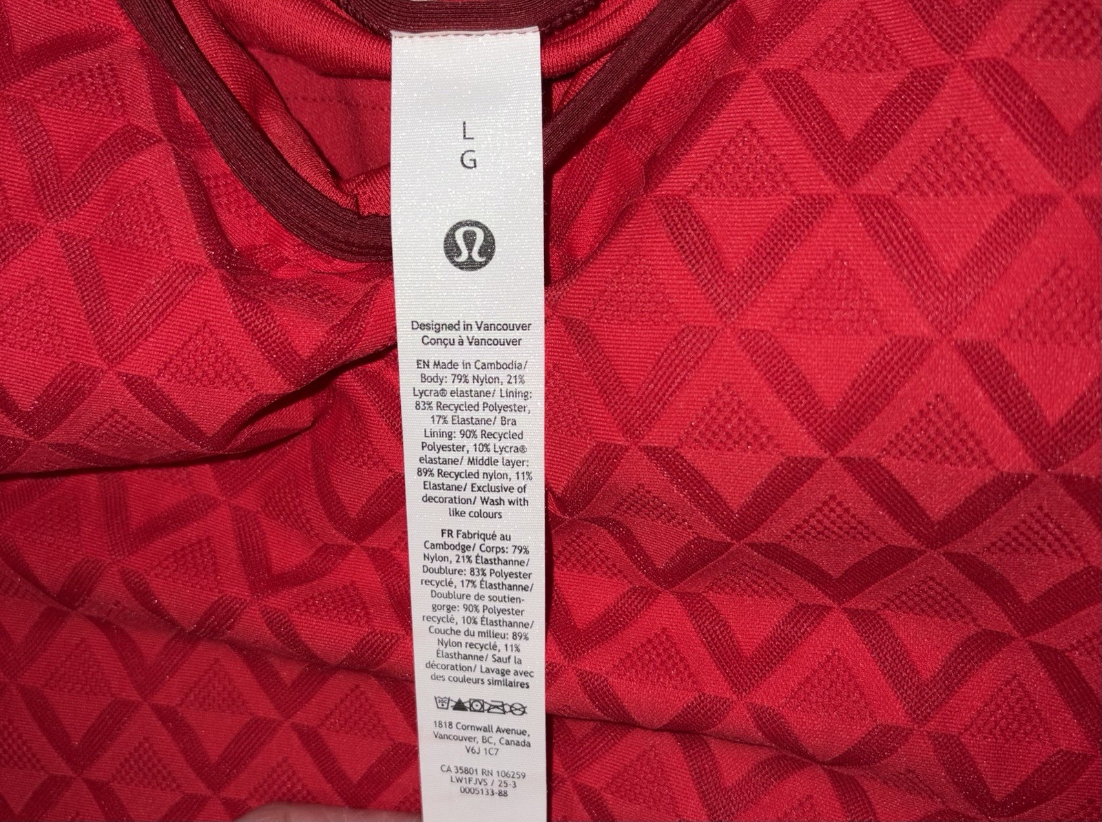 NWT🏓LULULEMON🏓X-LARGE🏓TEXTURED MESH TENNIS TANK🏓LULU RED/DARK SPORT RED🏓$68