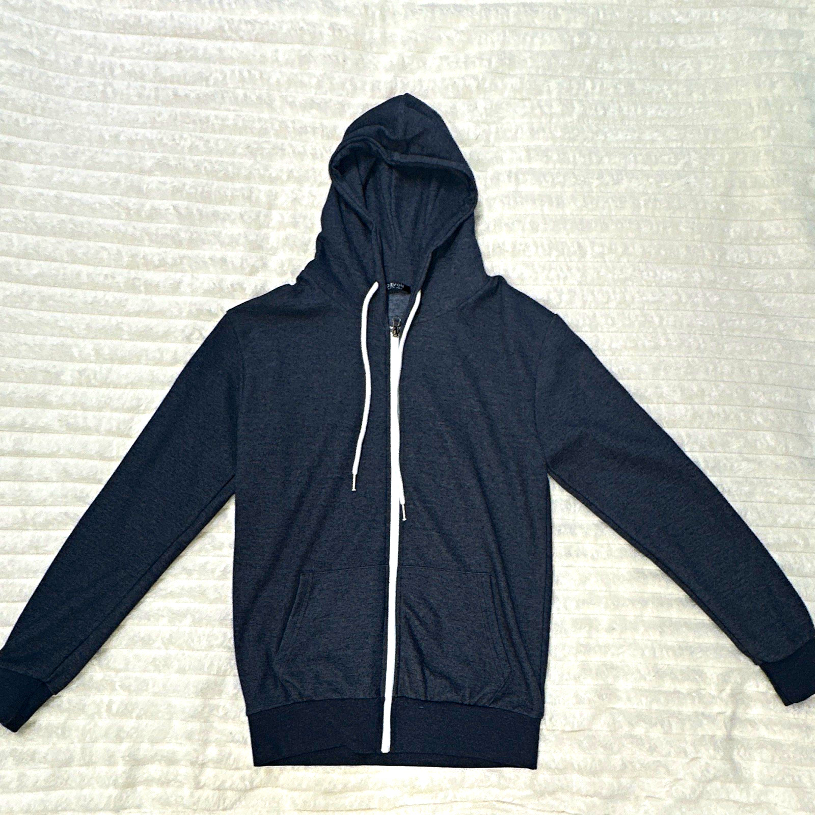 GIVON Women’s Full Zip Hoodie Long Sleeve Solid Drawstring Zip S Dark Navy