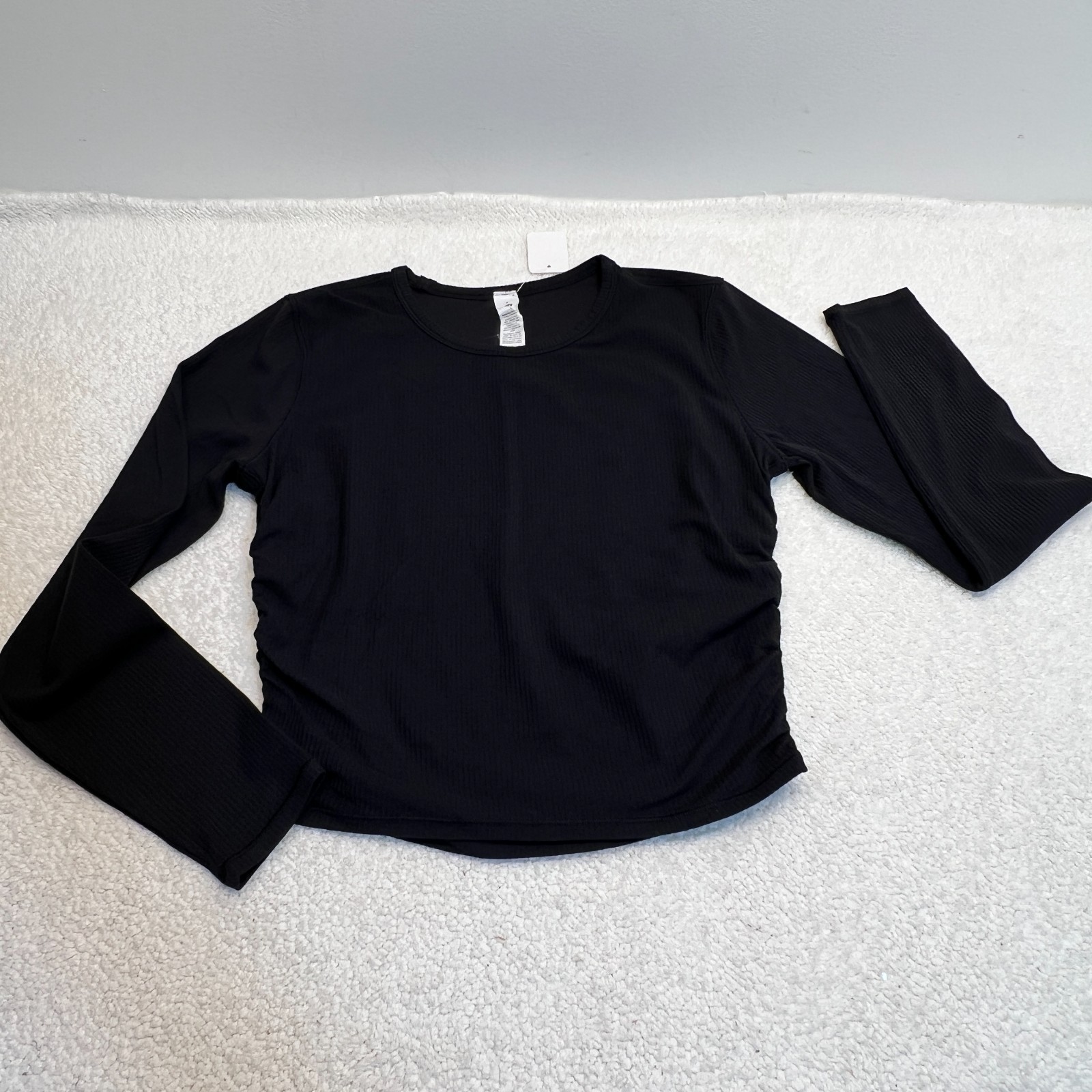Lululemon Womens Shirt All It Takes Ribbed Nulu Long Sleeve Black Sz 8