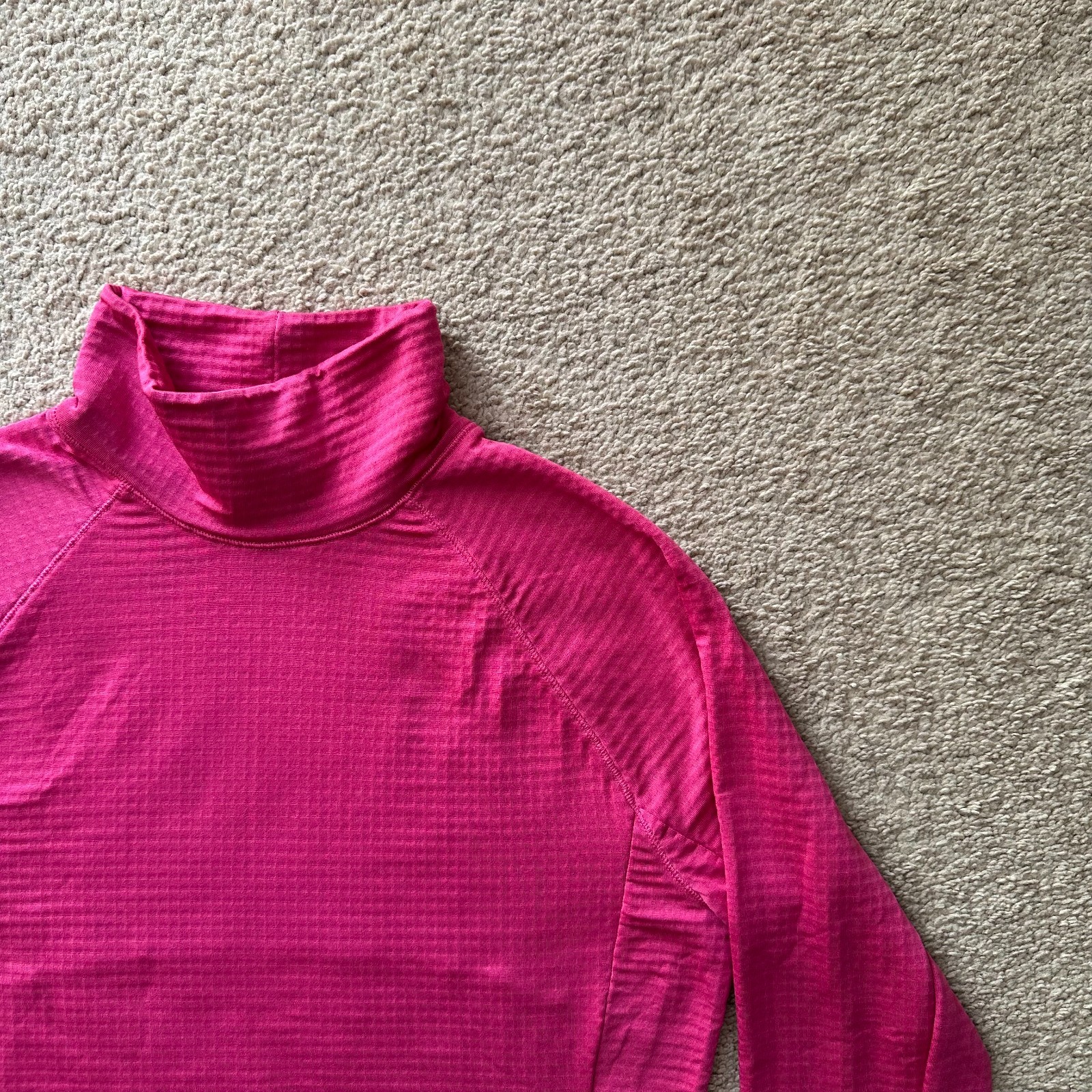 Asics Top Womens Large Mock Neck Pullover Pink Activewear Running Long Sleeve