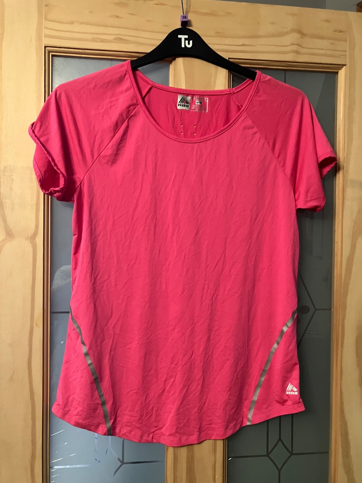 RBX Womens Shirt Bright Pink Thin Activewear Top Lightweight Walking Gym