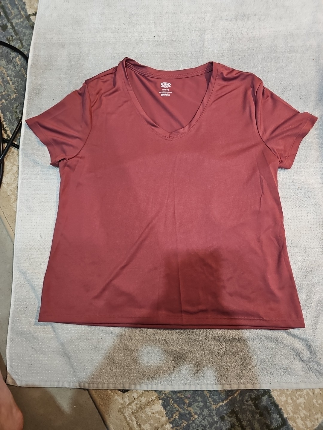Athletic Works Core V-neck Tee Wild Ginger Pink Size Large 12-14 NWT