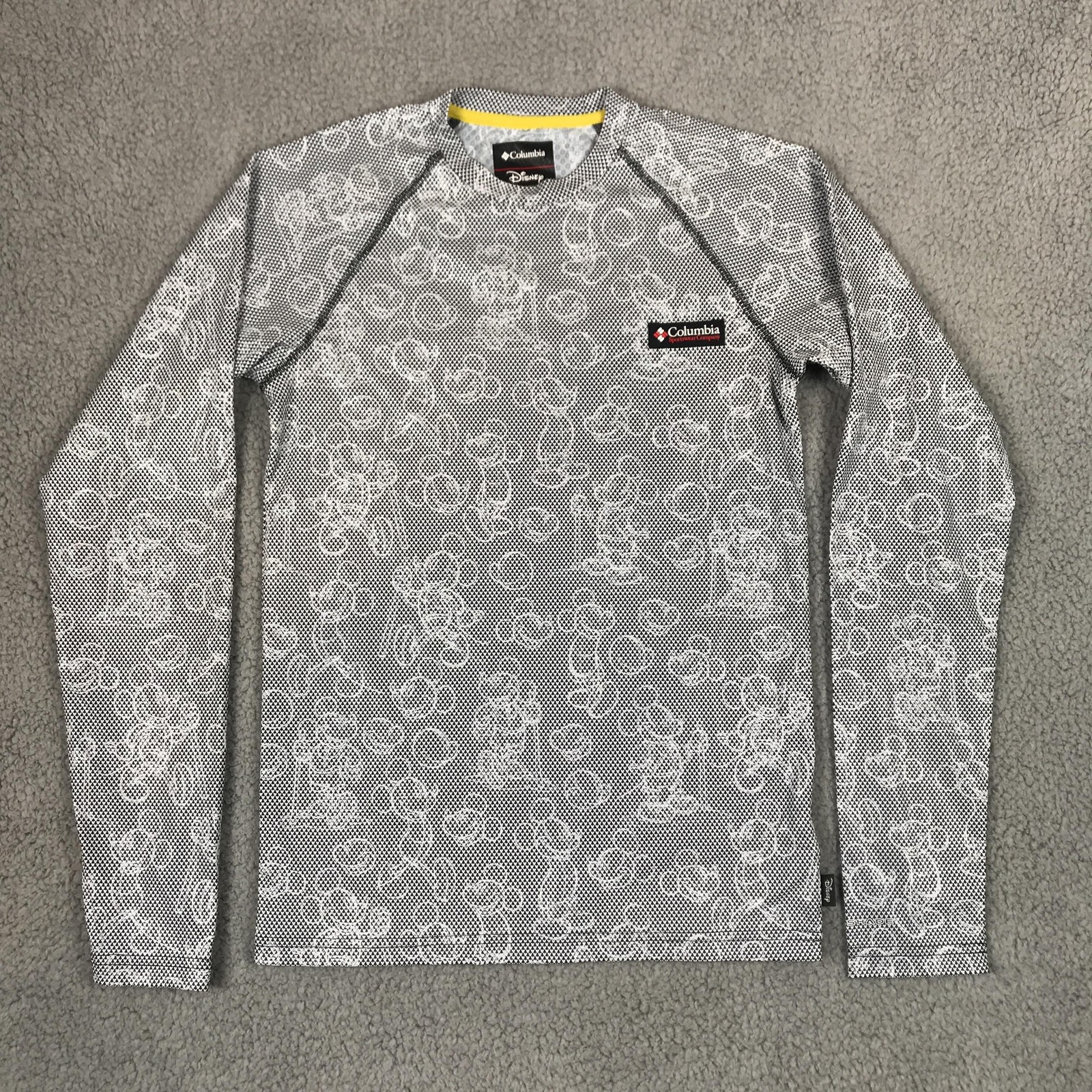 Columbia Disney Shirt Womens XXS Black Mickey Mouse Omni-Shade UPF Long Sleeve