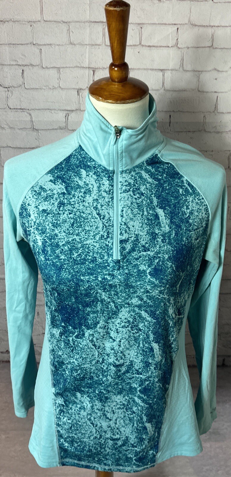 CHAMPION Duo-Dry Blue Long Sleeve 1/4 Zip Athletic Top Women’s Size Small