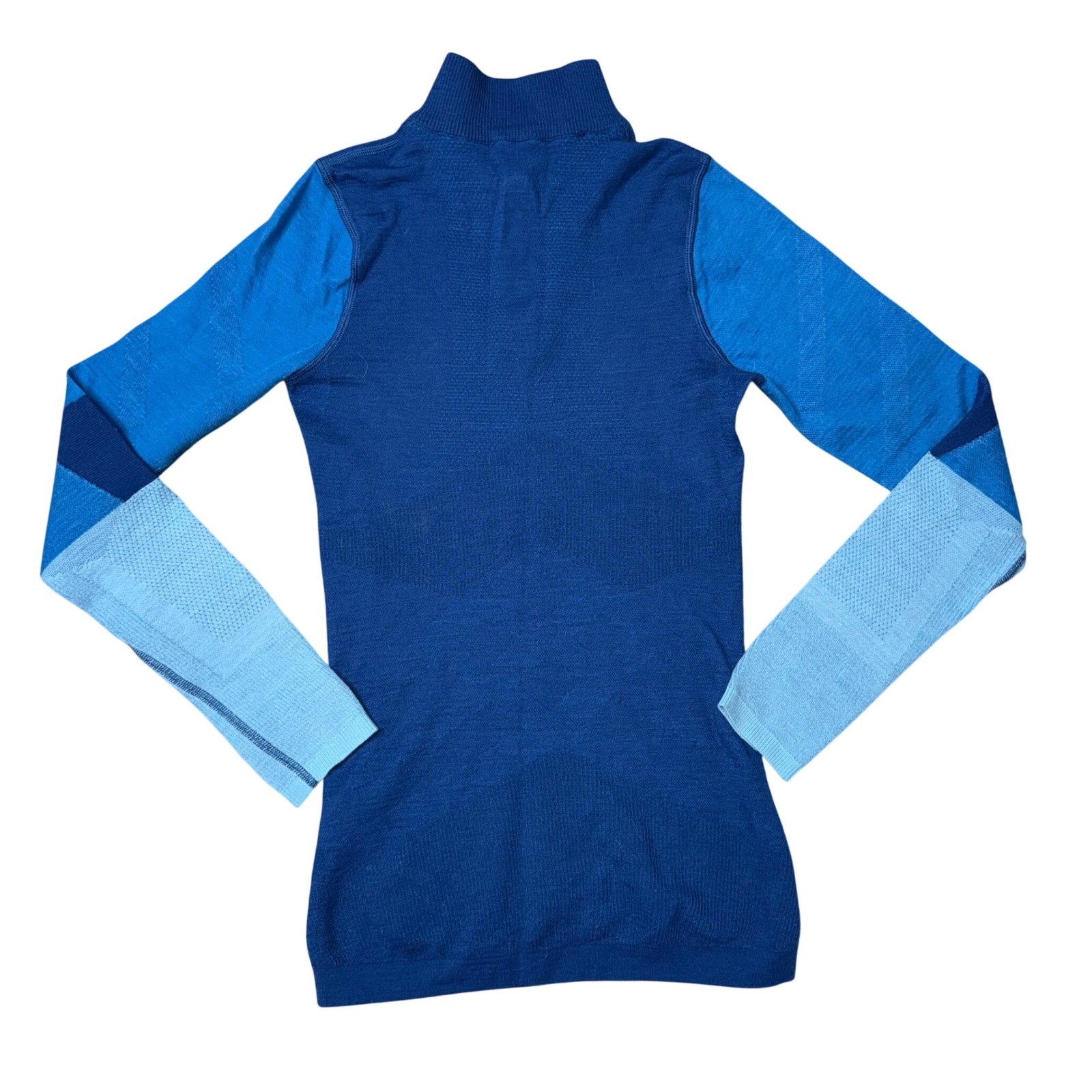 Smartwool Intraknit 200 1/4 Zip Base Layer Women XS Blue Excellent Merino Wool