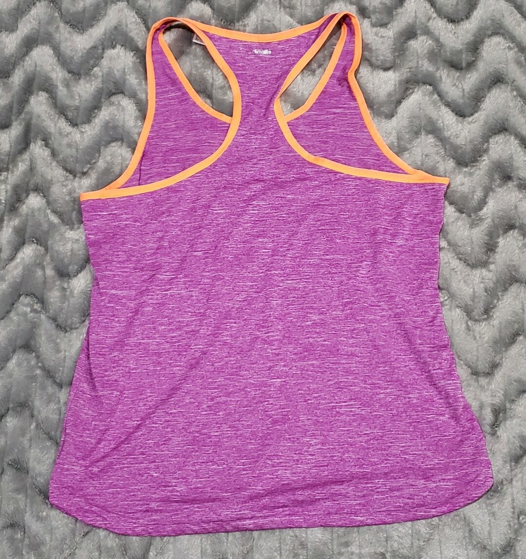 Adidas Climalite Athletic Running Purple Orange Womens Tank Top L