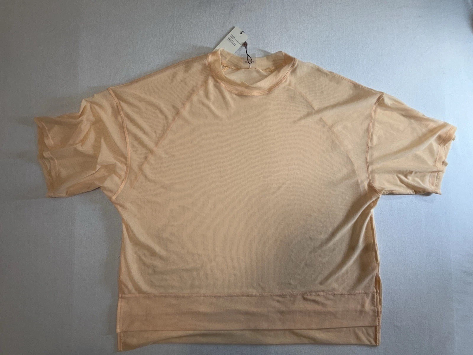 Calia Oversized Mesh Tee Peach Sherbet Womens Large NWT