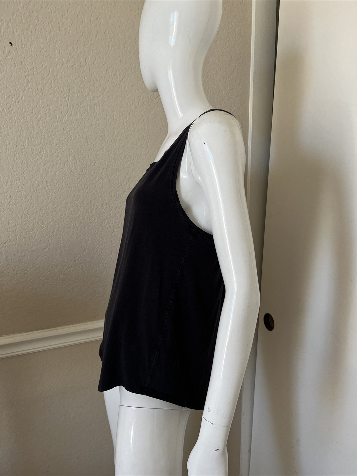 LULULEMON Black Pima Cotton Lightweight Loose Racerback Tank Top Sz 8