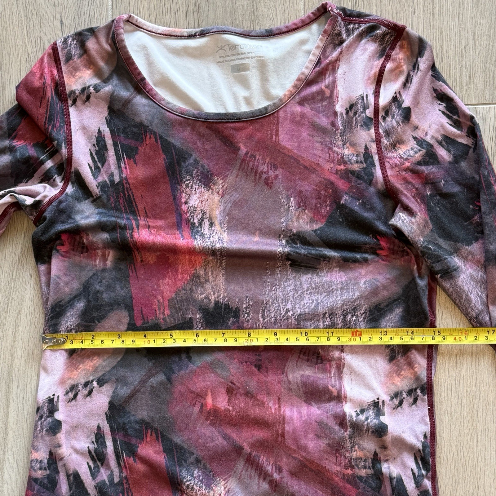 Terramar Cloud Nine 2.0 Midweight Long Sleeve Print Base Layer Top Size Medium