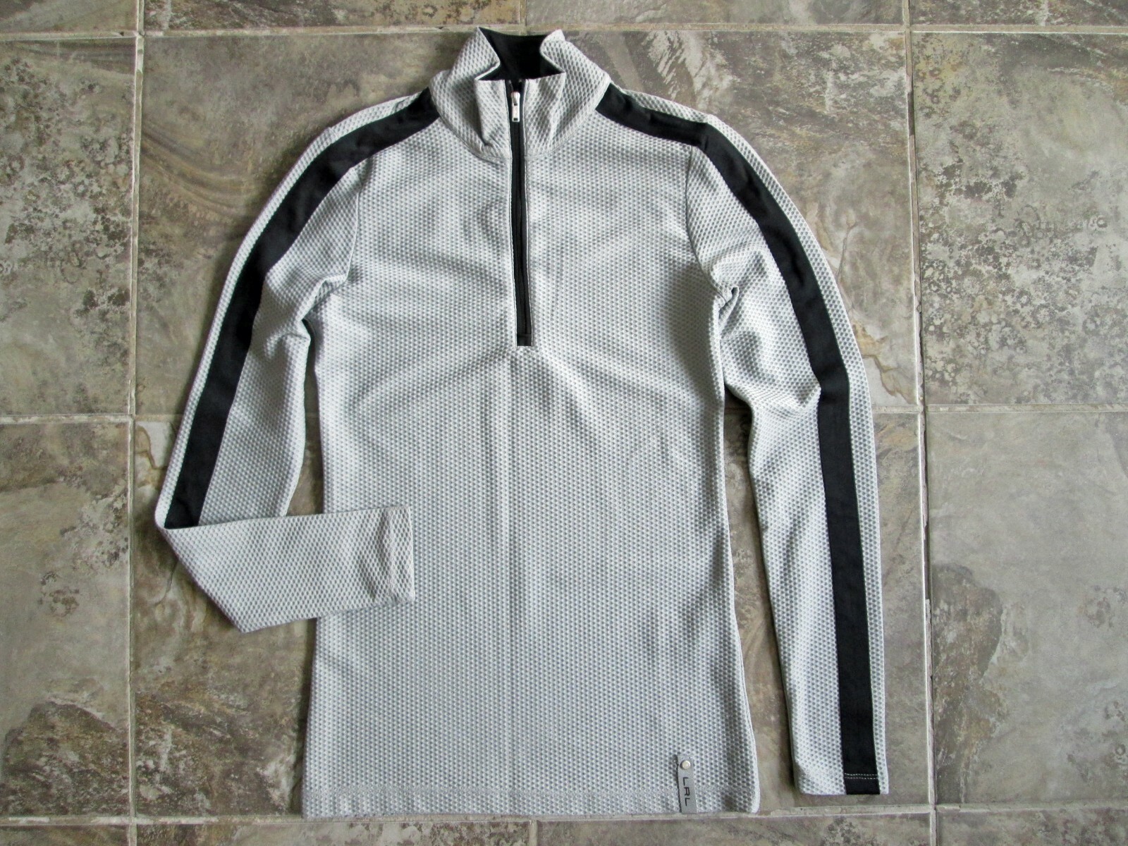 NWT Ralph Lauren XXS and XS Shirt 1/4 Zip Athleisure Pullover Waffle Gray Active