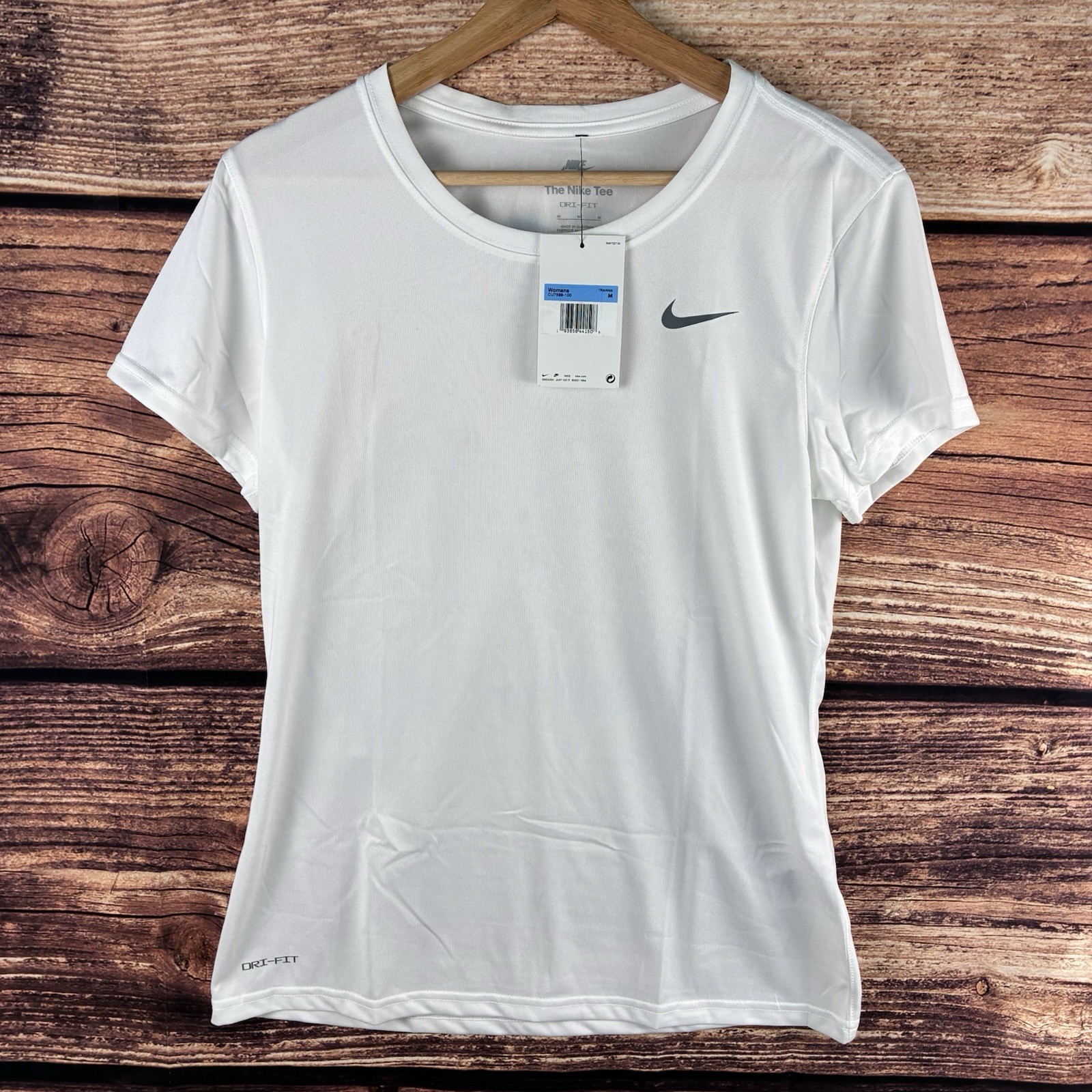 Nike Legend Womens Dri-Fit Training T-Shirt White Small Swoosh Tee M CU7599 NWT