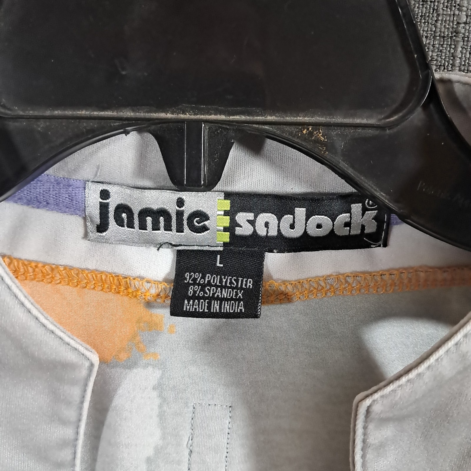 Jamie Sadock Short Sleeve Top Golf Shirt Women’s Large Zipper Abstract Tennis