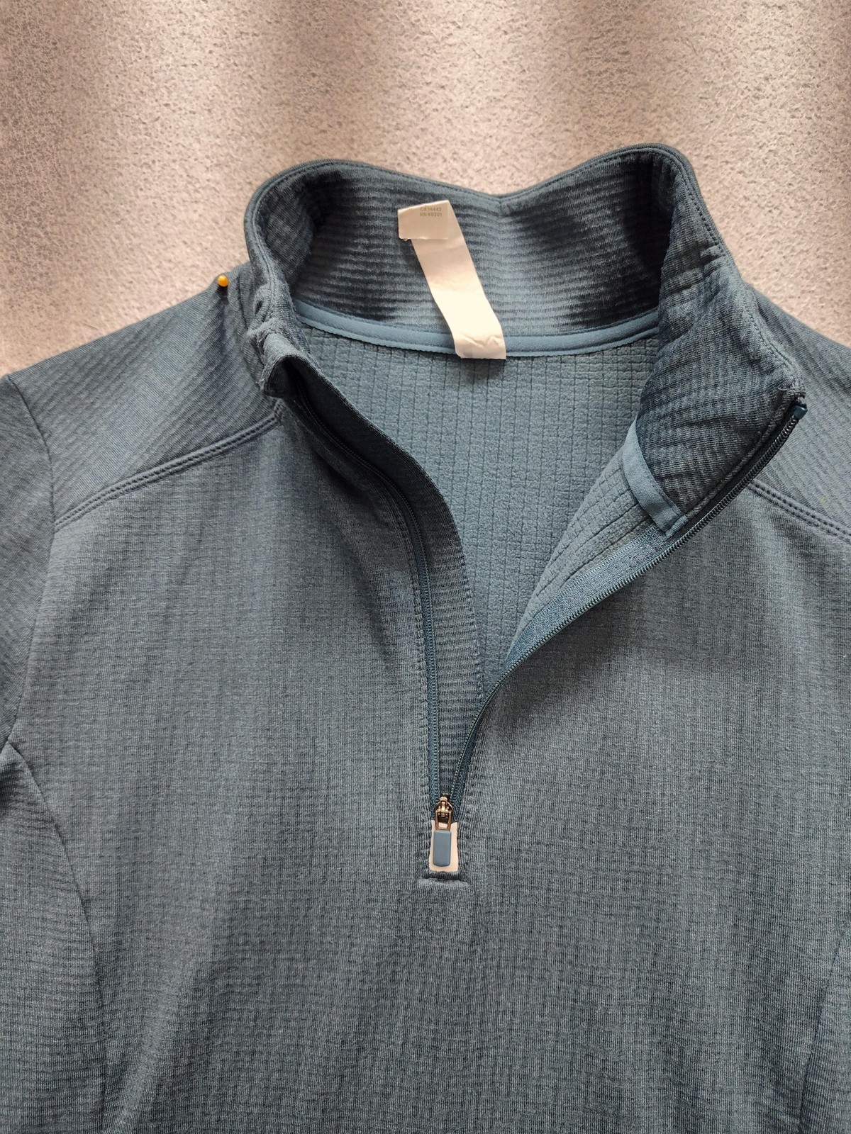 Mondetta Pullover Womens Medium Blue Thermal 1/4 Zip Mock Neck Long Sleeve Top