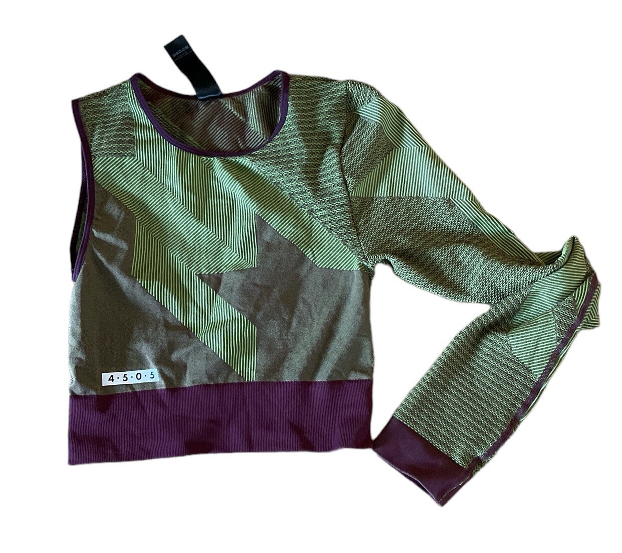Asos 4505 Athletic Top Compression Purple Green Women’s Size One Sleeve Yoga
