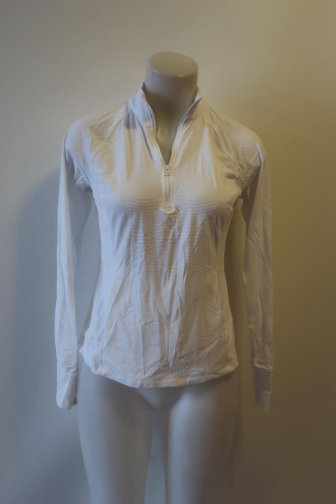 Womens Tommy Bahama Tennis White 1/4 Zip Pullover Top S/P *