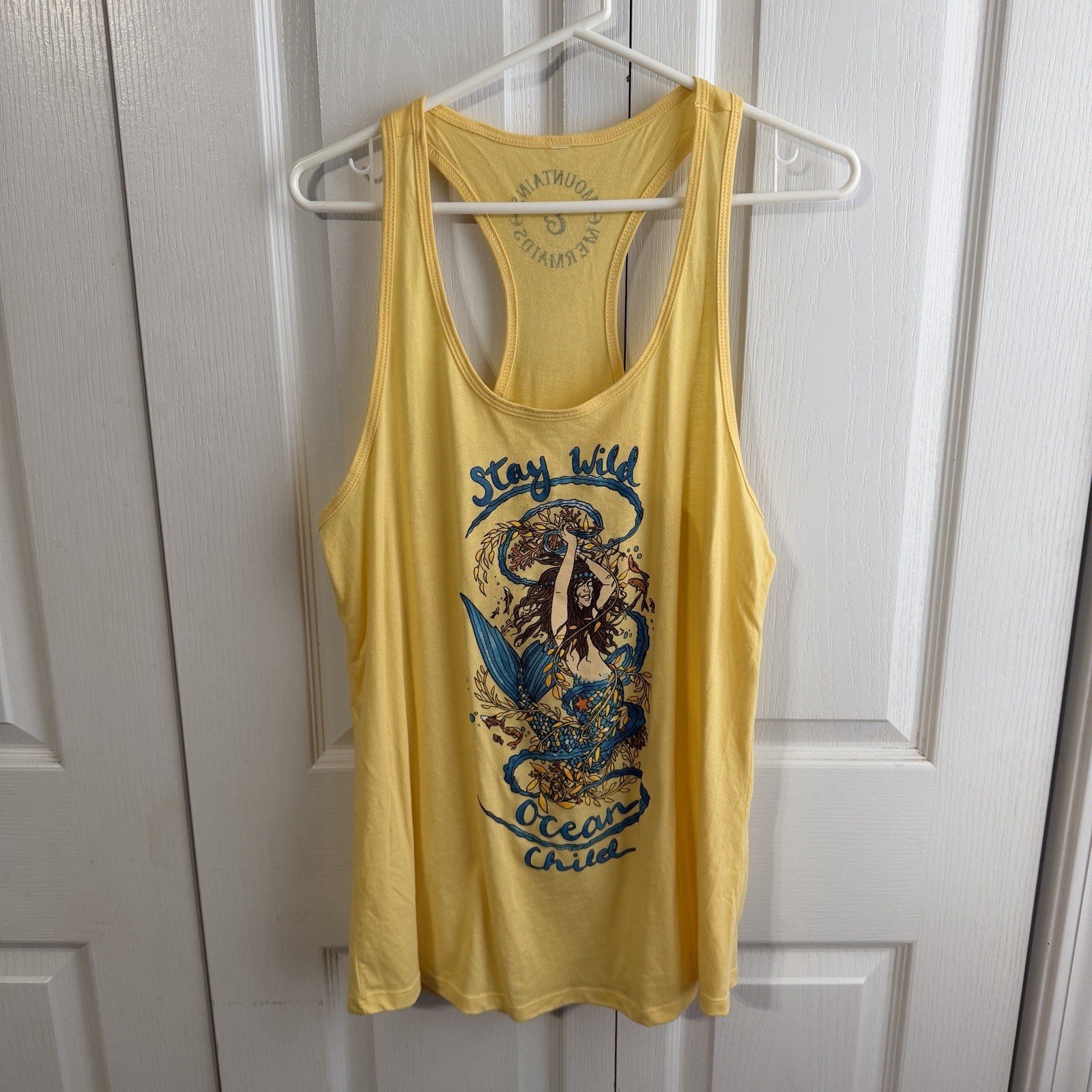 Stay Wild Ocean Child Mermaid Yellow Tank Top Cruise Summer Beach