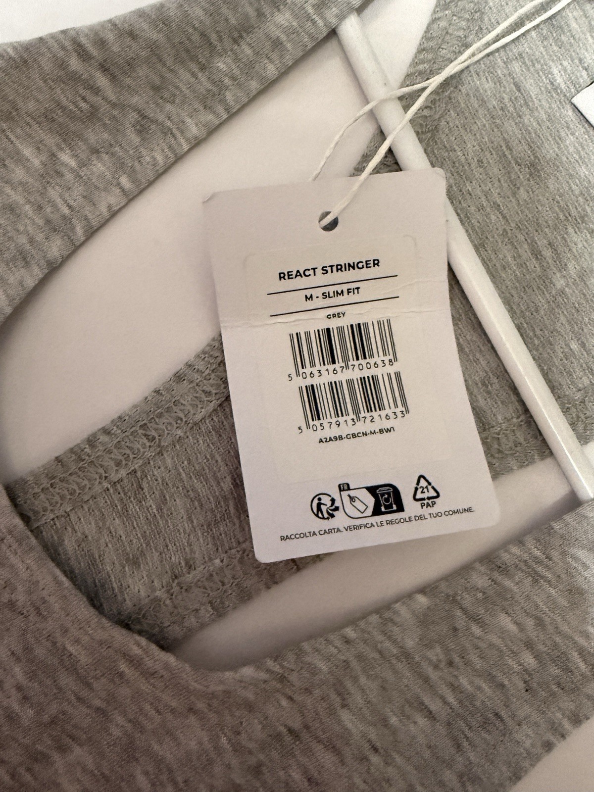 Gymshark NWT React Stringer Women’s M Gray Racerback Scoop Neck Slim Tank Top