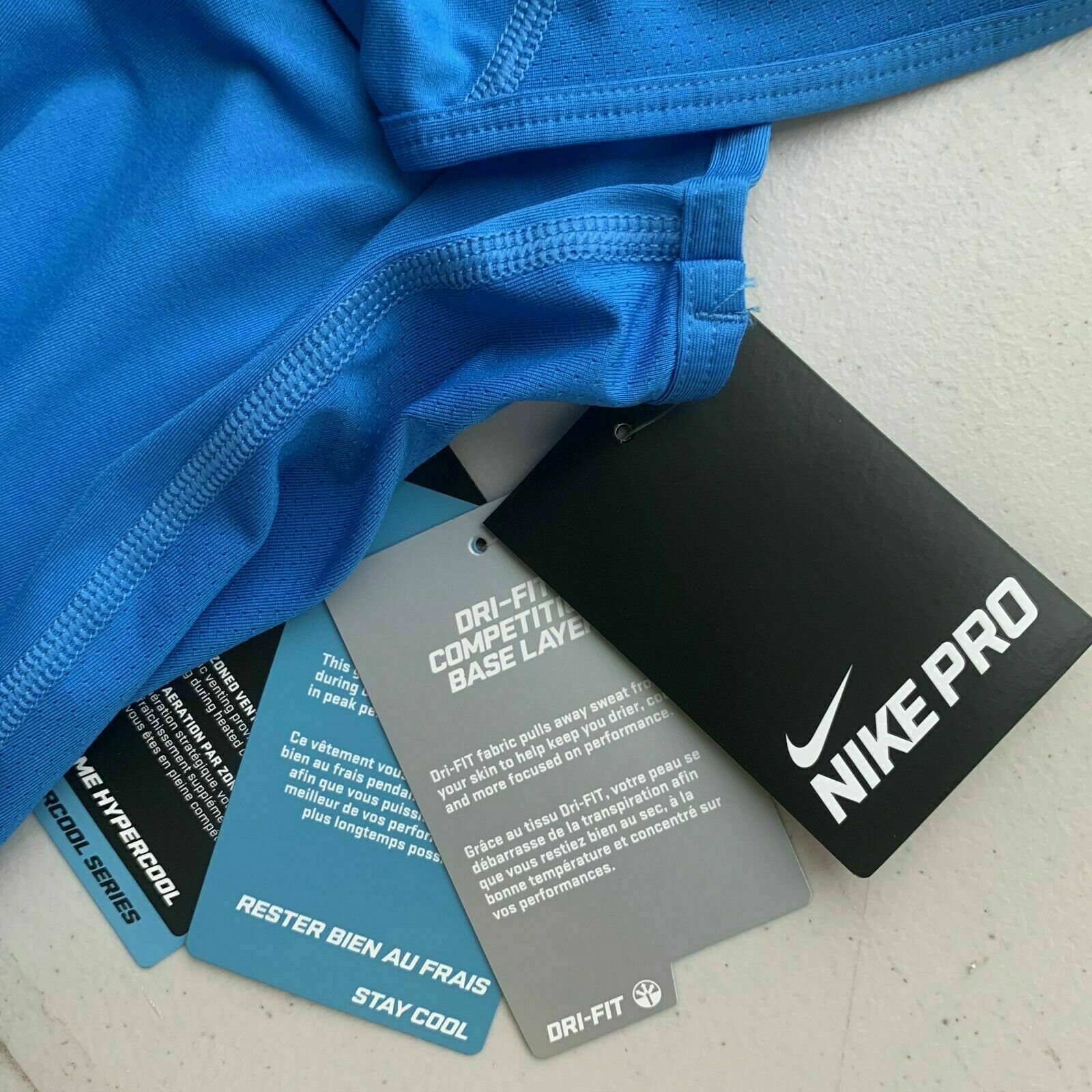 Nike Pro Dri Fit Hypercool Base Layer Tank Top Blue Small New Spellout Logo Y2K
