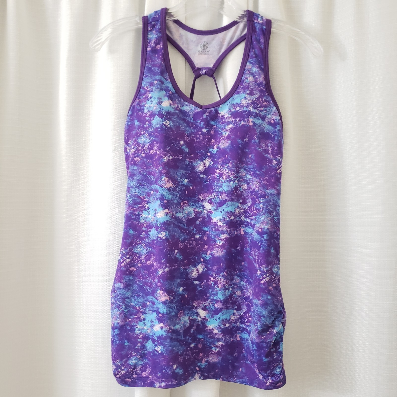 XSmall Gaiam Purple Blue Pink Color Splash Athletic Tank Top