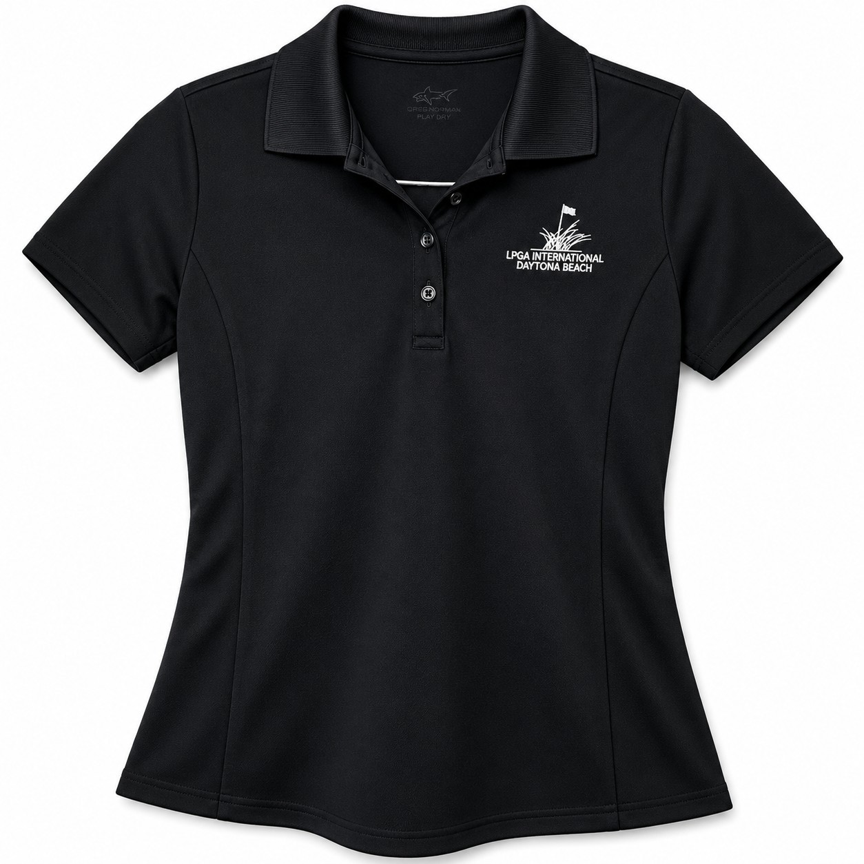 Greg Norman Play Dry Polo Shirt Wmns Large Black Performance Golf Athletic S/S