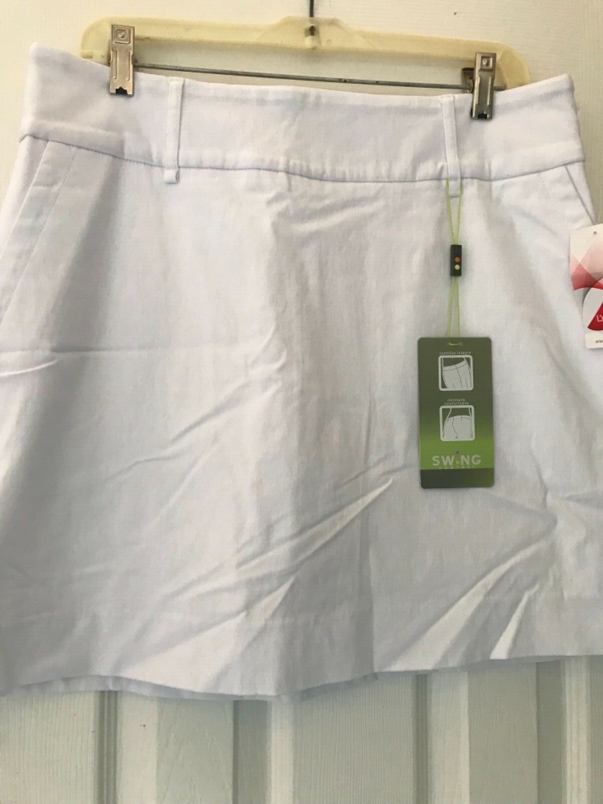 NWT Ladies Swing Control White Pullon Stretch GOLF SKORT sizes 8 12 14 & 16 $140