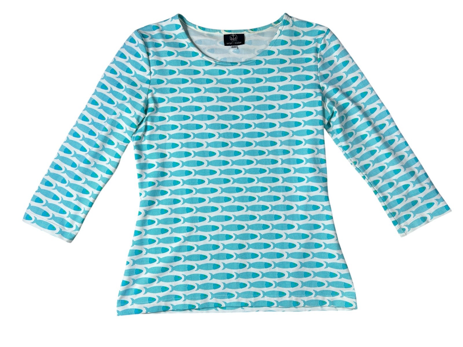 Sailor – Sailor Women’s Blue Fish UPF Sun Protection Tee Shirt Size XS