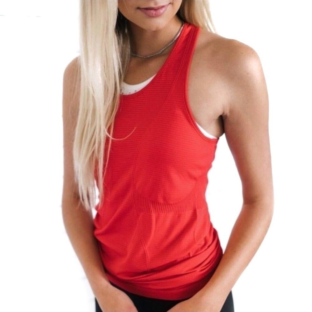 Zyia Active Red Copper Charged Athletic Tank Top Medium Fitness Workout