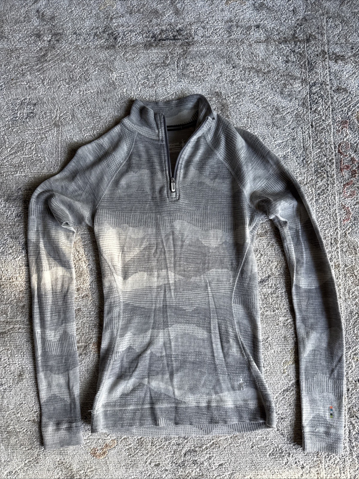 Smartwool 250 Merino Wool Thermal Base Layer Women’s Small Grey 1/4 Zip Pullover