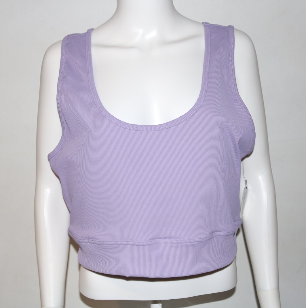 Cotton On Women’s Plus Size Curve Active Rib Crop Tank Top Lavender Sz 20 NWT