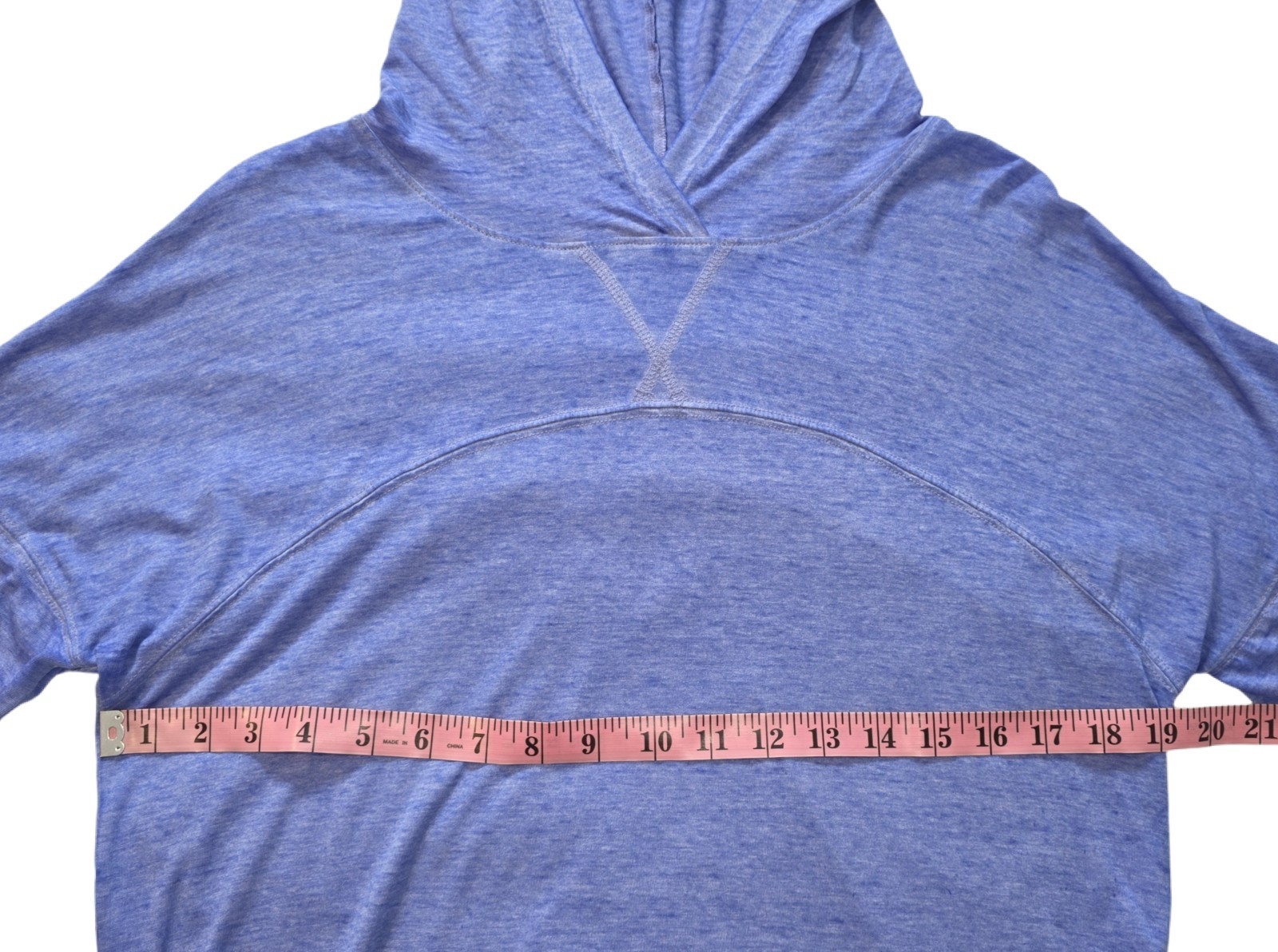 SO Perfect Tee Light Blue & White Hooded 3/4 Sleeve T-Shirt Juniors Size L