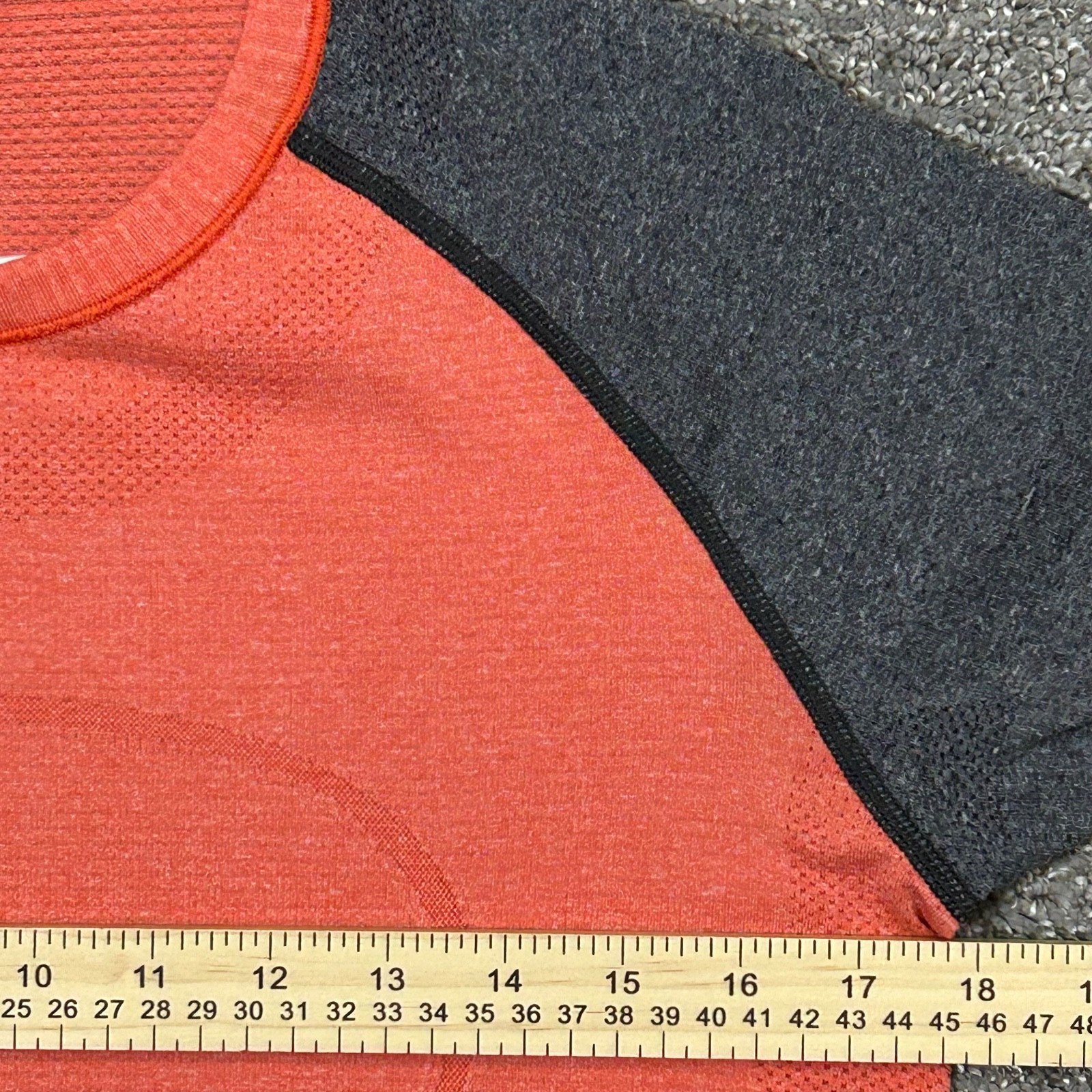 Lululemon Swiftly Size 10 Tech Short Sleeve Running Shirt ~ Coral / Gray