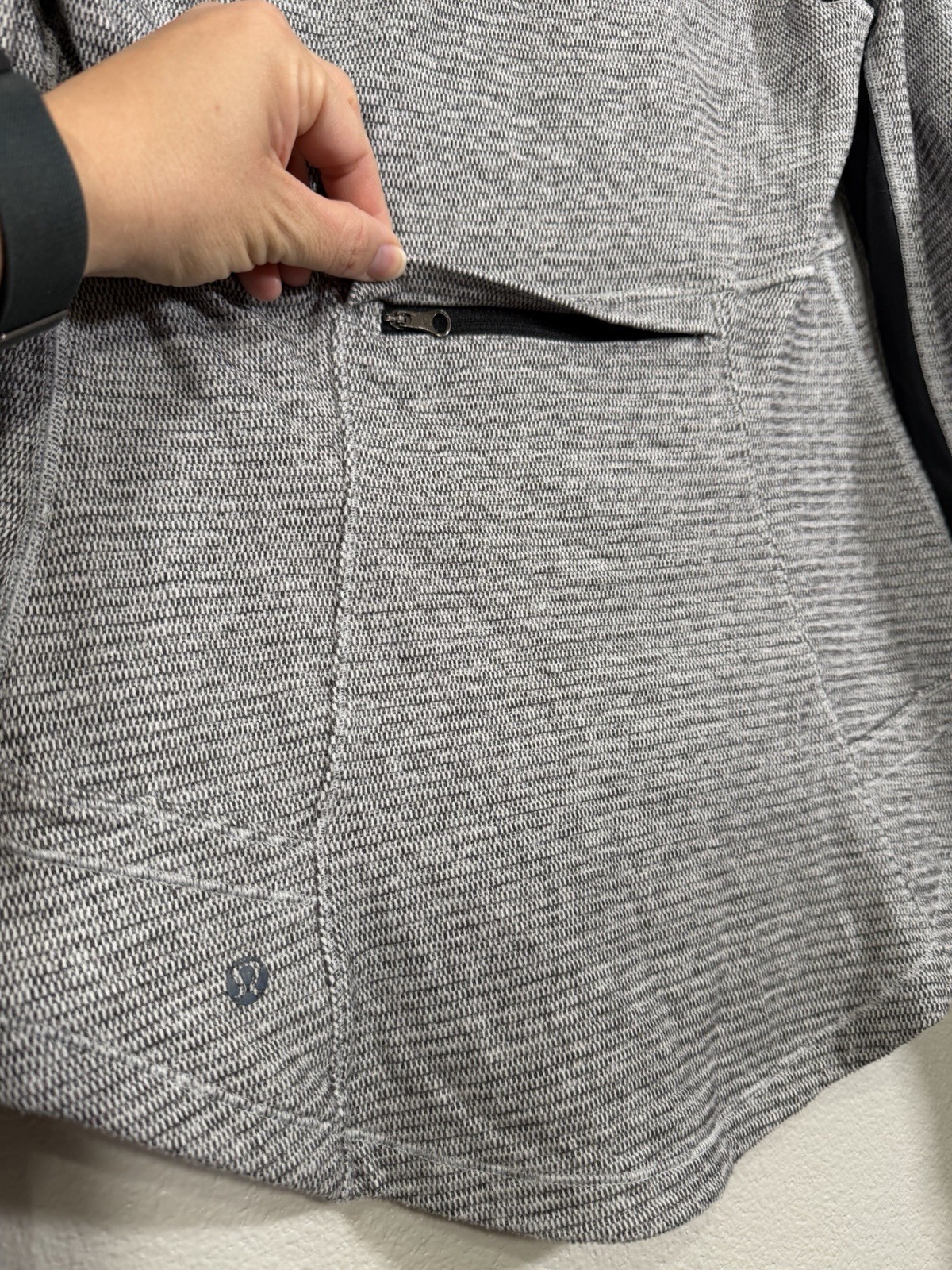 lululemon athletica Base Runner Herringbone Performance Half-Zip Gray Women 6