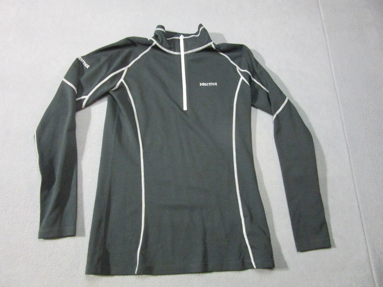 Marmot Shirt Womens Medium Black Thermal Base Mock Long Sleeve 1/4 Zip Outdoor