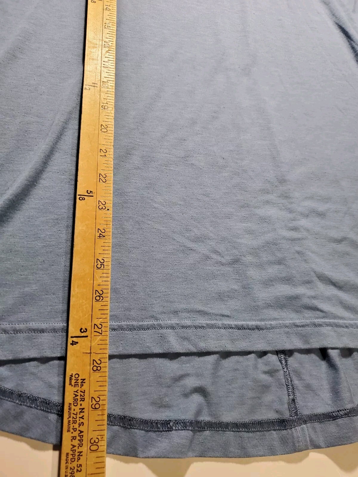 Athleta Tranquility Tunic Top Womens Medium Shirt Sky Blue 3/4 Slv Slouchy